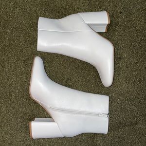 White Heeled Booties